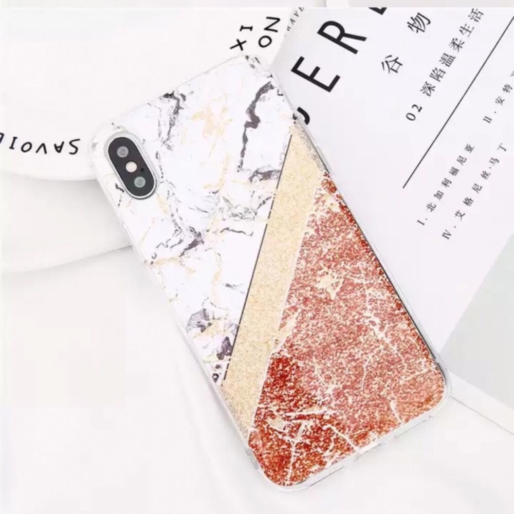 ⭐️BRAND NEW IPhone case cover X Marble Geometric
